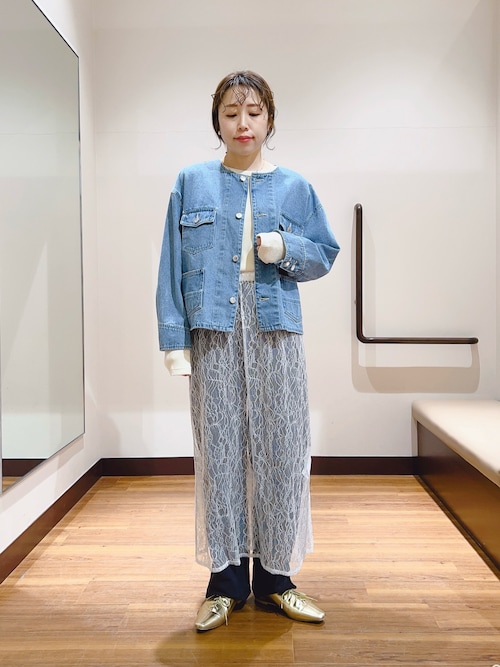 デニムノーカラージャケット（デニムジャケット）｜ITEMS