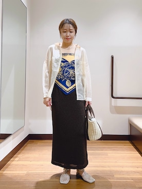 「アイテム（バンダナ/スカーフ）」を使った、fujimonさん（レディース・159cm）の夏コーディネート