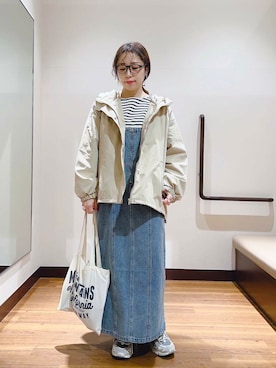 「アイテム（マウンテンパーカー）」を使った、fujimonさん（レディース・159cm）の冬コーディネート