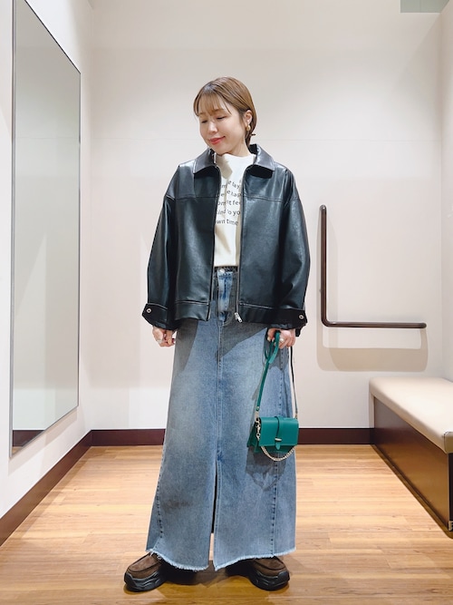 セール】フェイクレザーZIPUPブルゾン（ブルゾン）｜ITEMS