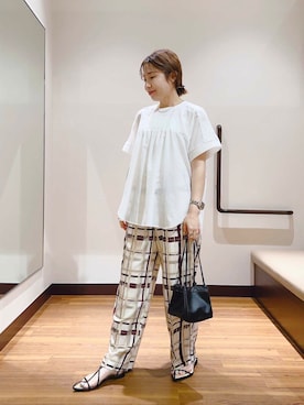 「柄物」｜fujimonさん（レディース・159cm）の夏コーディネート