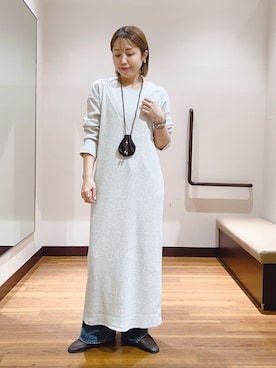 「SENSE OF PLACE by URBAN RESEARCH（センスオブプレイスバイアーバンリサーチ）のセミフレアデニム（デニムパンツ、ブルー系）」を使った、fujimonさん（レディース・159cm）の春コーディネート