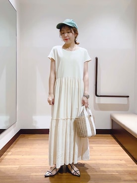 「イエベ」｜「アイテム（帽子）」を使った、fujimonさん（レディース・159cm）の夏コーディネート