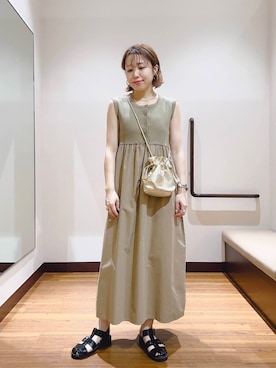 「イエベ」｜「アイテム（ワンピース/ドレス）」を使った、fujimonさん（レディース・159cm）の夏コーディネート