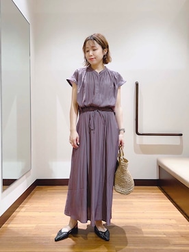 「アイテム（ワンピース/ドレス、パープル系）」を使った、fujimonさん（レディース・159cm）の夏コーディネート