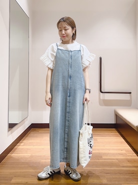 「ITEMS URBANRESEARCH（アイテムズ アーバンリサーチ）のダブルフリルブラウス（シャツ/ブラウス）」を使った、fujimonさん（レディース・159cm）の春コーディネート