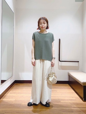 まー様 C5995 ニット×リネンパンツコーデ 購入品Uniqlo - H&M』5デザインリネンパンツ、夏着回しコーデ