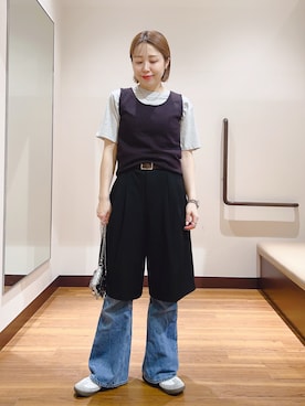 「adidas（アディダス）のadidas　SAMBA OG（スニーカー、ホワイト系）」を使った、fujimonさん（レディース・159cm）の夏コーディネート