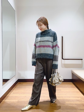 「スラックスパンツ」｜fujimonさん（レディース・159cm）の秋コーディネート