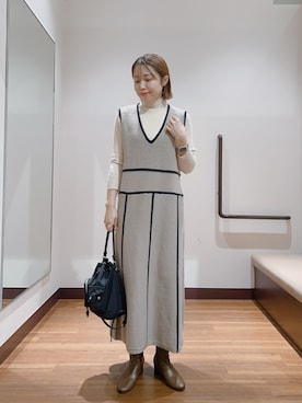 「アイテム（ワンピース/ドレス）」を使った、fujimonさん（レディース・159cm・30代）の秋コーディネート