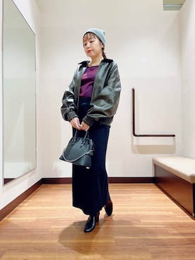 「アイテム（その他アウター、ブラウン系）」を使った、fujimonさん（レディース・159cm）の秋コーディネート