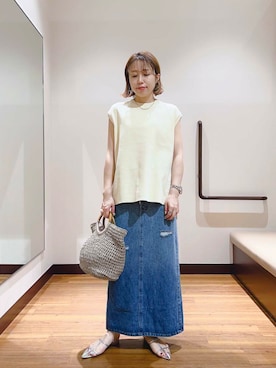 「イエベ」｜「アイテム（サンダル）」を使った、fujimonさん（レディース・159cm）の夏コーディネート