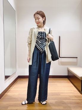 「SMELLY（スメリー）のアソートパターンスカーフ（バンダナ/スカーフ、その他）」を使った、fujimonさん（レディース・159cm）の春コーディネート