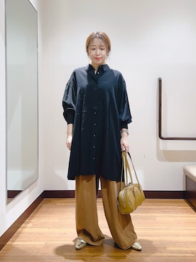 「アイテム（チュニック）」を使った、fujimonさん（レディース・159cm）の秋コーディネート