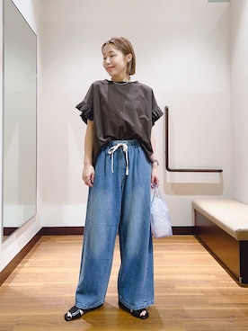 「RODE SKO（ロデスコ）のアイテム」を使った、fujimonさん（レディース・159cm）の夏コーディネート