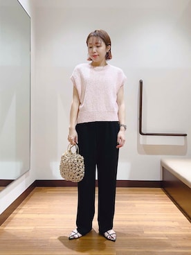「KBF（ケイビーエフ）のアイテム（ニット/セーター）」を使った、fujimonさん（レディース・159cm）の夏コーディネート