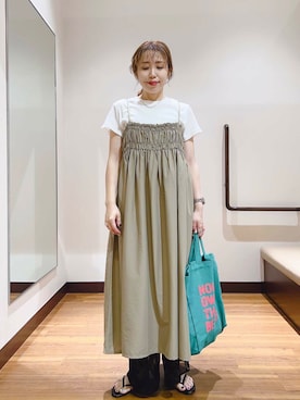 「やや暑い」｜「アイテム（ワンピース/ドレス）」を使った、fujimonさん（レディース・159cm）の夏コーディネート