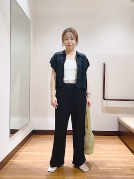 「アイテム（トップス）」を使った、fujimonさん（レディース・159cm・30代）の夏コーディネート
