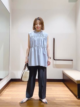 「水色」｜fujimonさん（レディース・159cm）の夏コーディネート