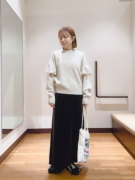 「フリルトップス」｜fujimonさん（レディース・159cm）の秋コーディネート