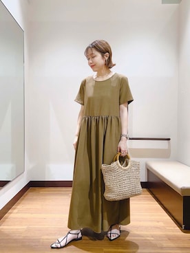 「イエベ」｜「アイテム（ワンピース/ドレス）」を使った、fujimonさん（レディース・159cm）の夏コーディネート