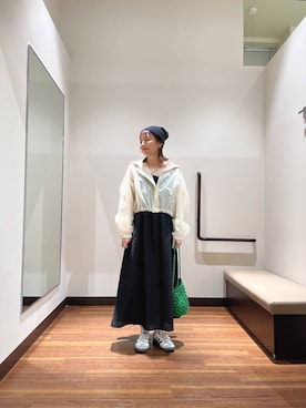 「アイテム（マウンテンパーカー）」を使った、fujimonさん（レディース・159cm）の夏コーディネート