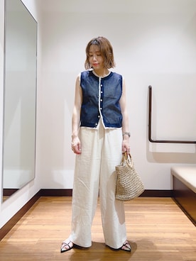「アイテム（ニット/セーター）」を使った、fujimonさん（レディース・159cm・30代）の夏コーディネート