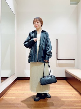 「アイテム（その他アウター、ブラック系）」を使った、fujimonさん（レディース・159cm）の秋コーディネート
