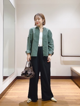 「秋のシャツ着こなし術」｜fujimonさん（レディース・159cm）の秋コーディネート