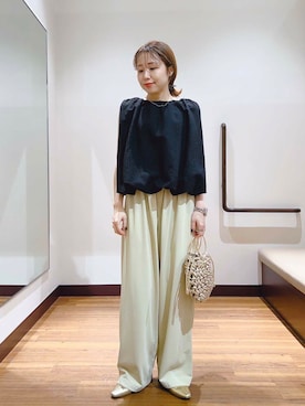 「バルーンブラウス」｜fujimonさん（レディース・159cm）の夏コーディネート