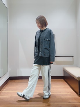 「アイテム（デニムジャケット）」を使った、fujimonさん（レディース・159cm）の秋コーディネート