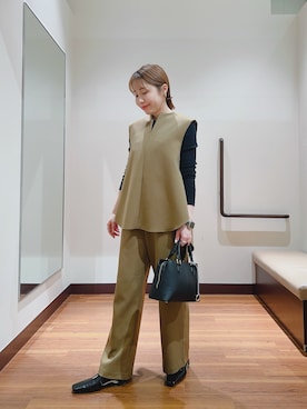 「ITEMS URBANRESEARCH（アイテムズ アーバンリサーチ）のアイテム（セットアップ）」を使った、fujimonさん（レディース・159cm）の冬コーディネート