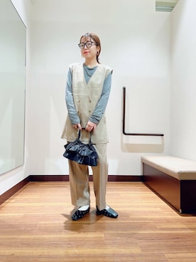「アイテム（パンツドレス）」を使った、fujimonさん（レディース・159cm）の秋コーディネート