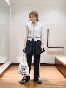 「アイテム（ニット/セーター）」を使った、fujimonさん（レディース・159cm・30代）の夏コーディネート