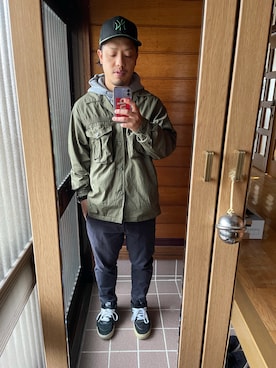 「NEWERA EK COLLECTION（ニューエライーケーコレクション）のアイテム（キャップ）」を使った、hirozさん（メンズ・166cm）の春コーディネート