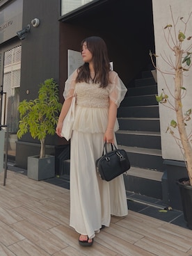 「アイテム（チャーム）」を使った、tomomiさん（レディース・155cm）の秋コーディネート