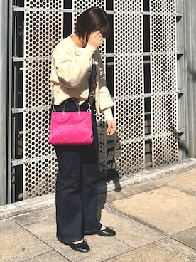 「Libra Cue（リブラ キュー）のアイテム」を使った、tomomiさん（レディース・155cm）の冬コーディネート