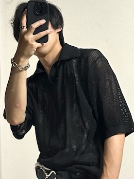 「GU（ジーユー）のアイテム（Tシャツ/カットソー、ホワイト系）」を使った、しのさん（メンズ・164cm）の春コーディネート