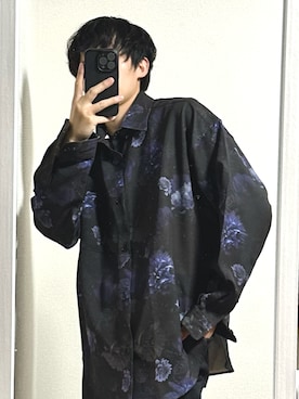 「welise（ウェライズ）のアイテム（シャツ/ブラウス、ブラック系）」を使った、しのさん（メンズ・164cm）の春コーディネート