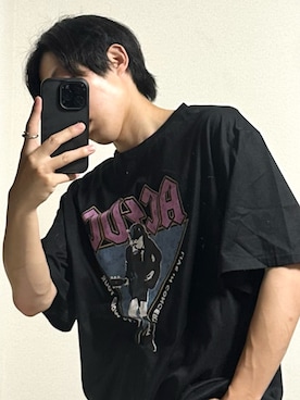 「sheinのアイテム（ニット/セーター、ブラック系）」を使った、しのさん（メンズ・164cm）の春コーディネート