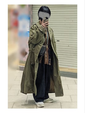 「テーラードコート」｜「アイテム（スニーカー）」を使った、ginganohajiさん（レディース・163cm）の春コーディネート