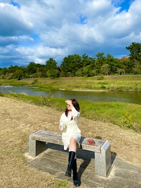 「STYLENANDA（スタイルナンダ）のアイテム（ブーツ）」を使った、moshimo_rinさん（レディース・164cm）の秋コーディネート