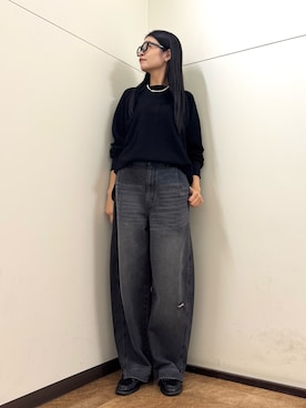 「アイテム（メガネ）」を使った、フナバシミズキさん（レディース・169cm）の秋コーディネート