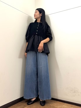 「アイテム（チュニック）」を使った、フナバシミズキさん（レディース・169cm）の夏コーディネート