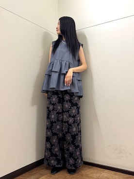 「リラックスパンツ」｜フナバシミズキさん（レディース・169cm）の夏コーディネート