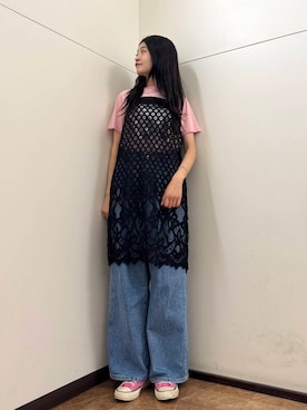 「URBAN RESEARCH（アーバンリサーチ）のアイテム（ワンピース）」を使った、フナバシミズキさん（レディース・169cm）の夏コーディネート