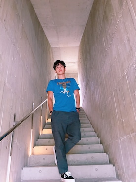 「plain-me（プレインミー）のアイテム（チノパンツ）」を使った、UncleAndyさん（メンズ・179cm）の秋コーディネート