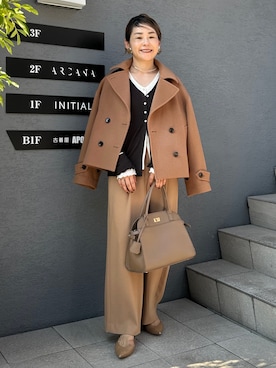 「アイテム（ピーコート）」を使った、nol mayumiiさん（レディース・160cm）の秋コーディネート