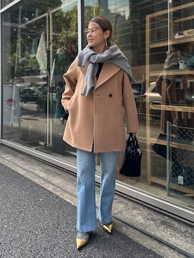 「アイテム（ダッフルコート）」を使った、nol mayumiiさん（レディース・160cm）の秋コーディネート