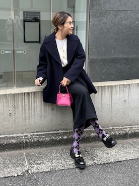 「アイテム（ダッフルコート）」を使った、nol mayumiiさん（レディース・160cm）の秋コーディネート